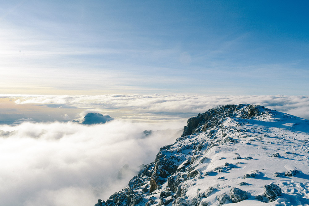 Wolkendecke, Schnee